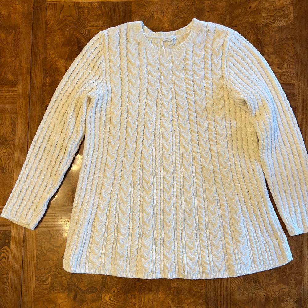 J. Jill Cable Knit Women’s Pullover Sweater - Cream